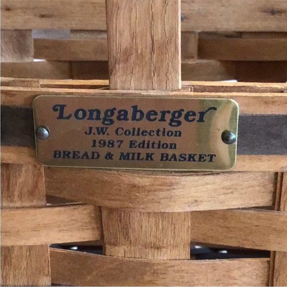 RARE HTF Longaberger 1987 Bread & Milk J W Basket Vintage ~ EUC - Picture 2 of 12